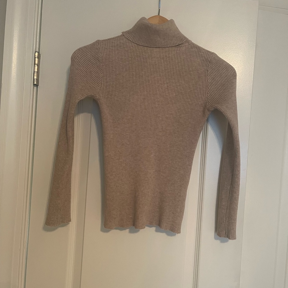 Beige Sweater with Ribbed Texture